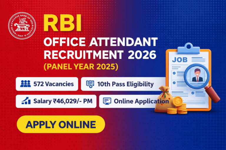 RBI Office Attendant Recruitment 2026