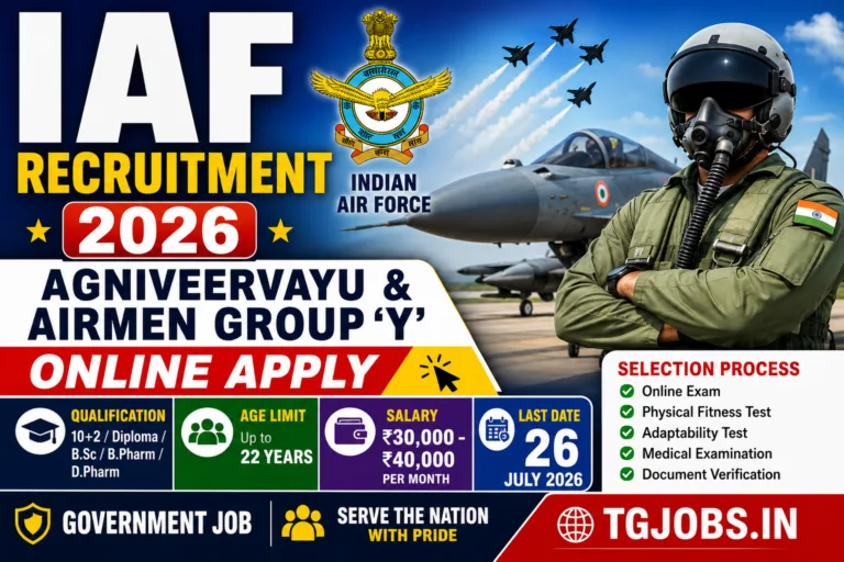 IAF Recruitment 2026 Notification for Agniveervayu & Airmen Group Y Apply Online